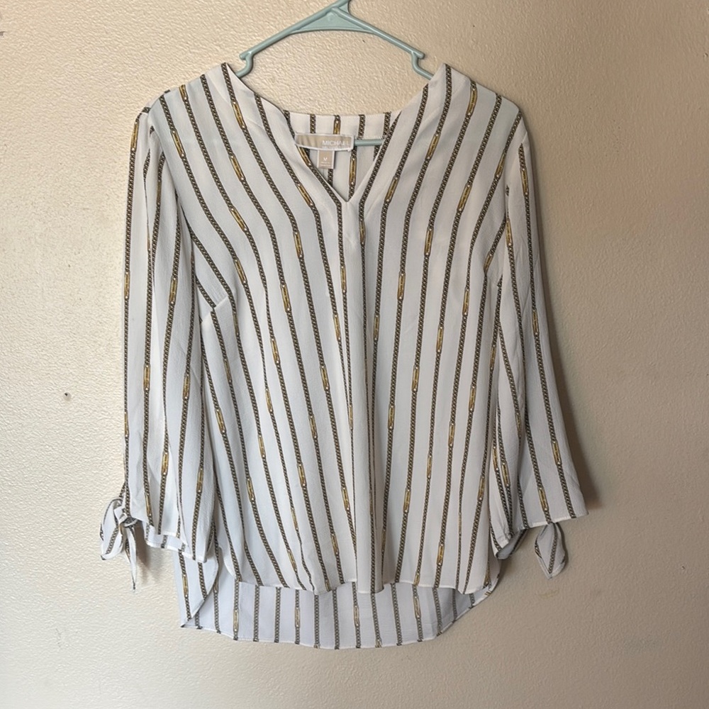 NWT Michael Kors Women's Bone/Gold Basics, Blouse, Top, Stylish